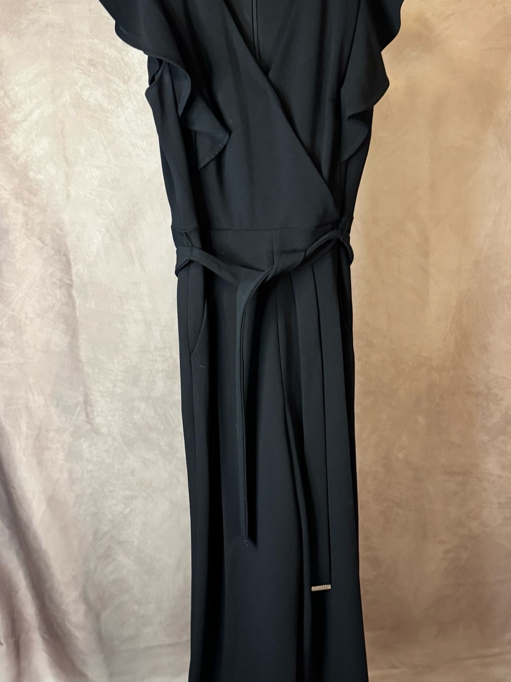 Tommy Hilfiger Black Ruffle Sleeve Jumpsuit Size 6